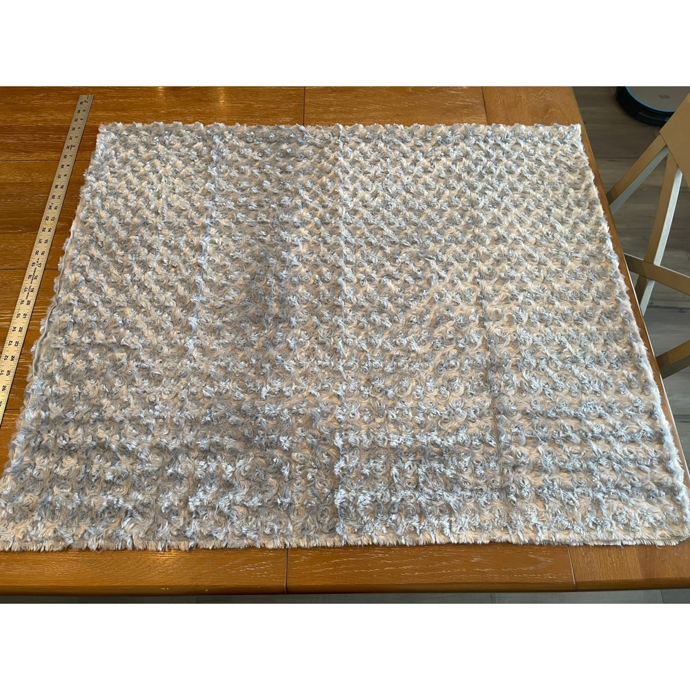 Gray Rosette Faux Fur Fabric 60" x 1 Yard Soft Plush Swirl Remnant 00869
